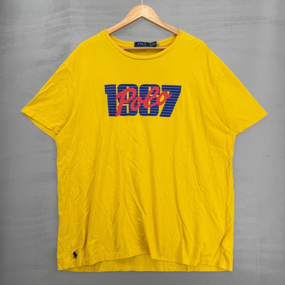 Polo Ralph Lauren T-Shirt Yellow 1967 Graphic Logo Tee XL